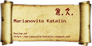 Marianovits Katalin névjegykártya